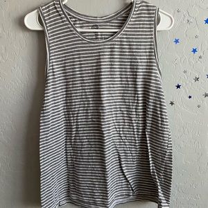 White and gray muscle tank